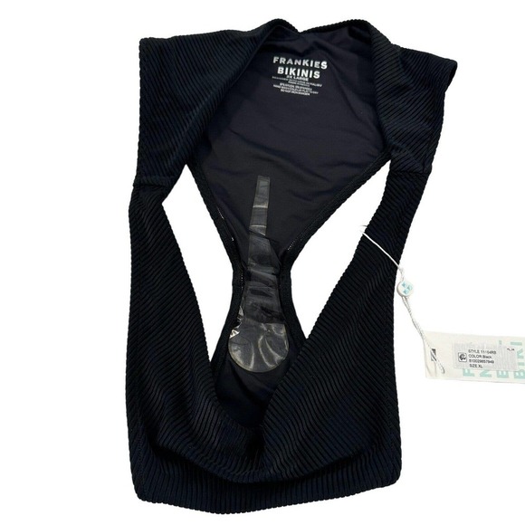 Revolve $90 Frankies Enzo Ribbed Cheeky Bikini Bottom In Black New Sz 2XL - Picture 7 of 9